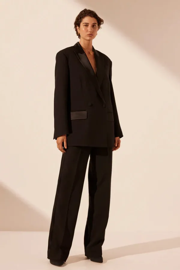 Bottoms>Shona Joy Adri Tuxedo Side Panel Pant | Black
