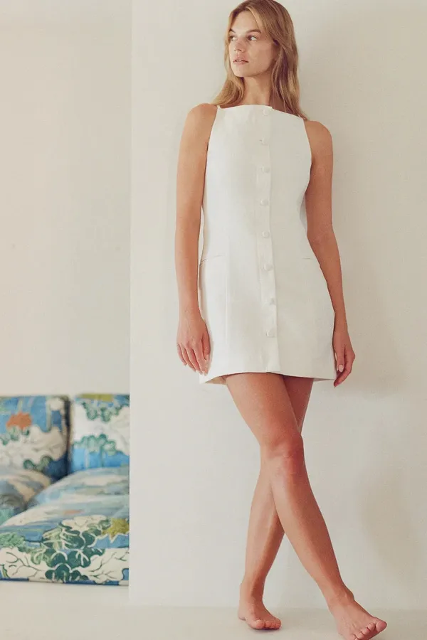 Ready-to-wear Whites|Dresses>Faithfull The Brand Ambra Mini Dress | White