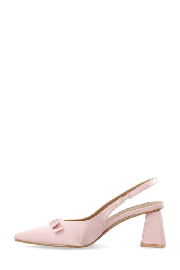 Ready-to-wear Whites|Shoes>BIANCO BIAMARALYN Bow Satin Slingback | Dusty Pink