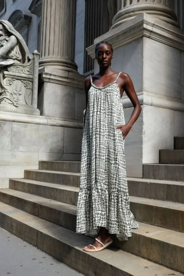 Dresses>Rujuta Sheth Cabo Dress | Illusion Block Print