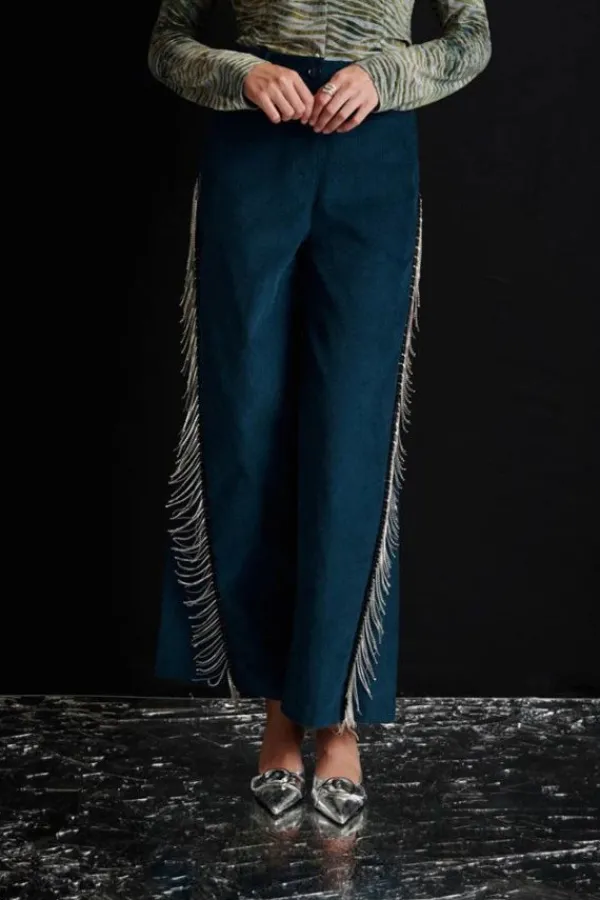 Bottoms>Sister Jane Carmen Cord Trousers | Space Blue