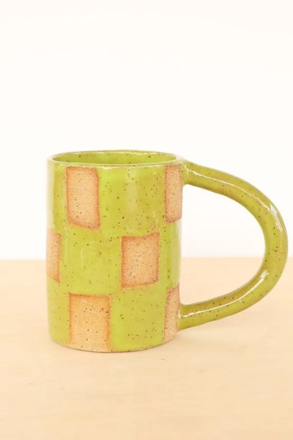 Home>Nightshift Ceramics Checkerboard Mug | Lime