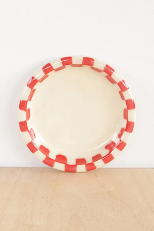 Home>Nightshift Ceramics Checkerboard Ring Dish | Red Fringe