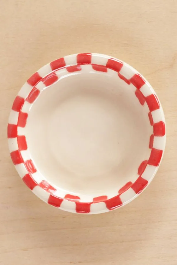 Home>Nightshift Ceramics Checkerboard Ring Dish | Red Fringe