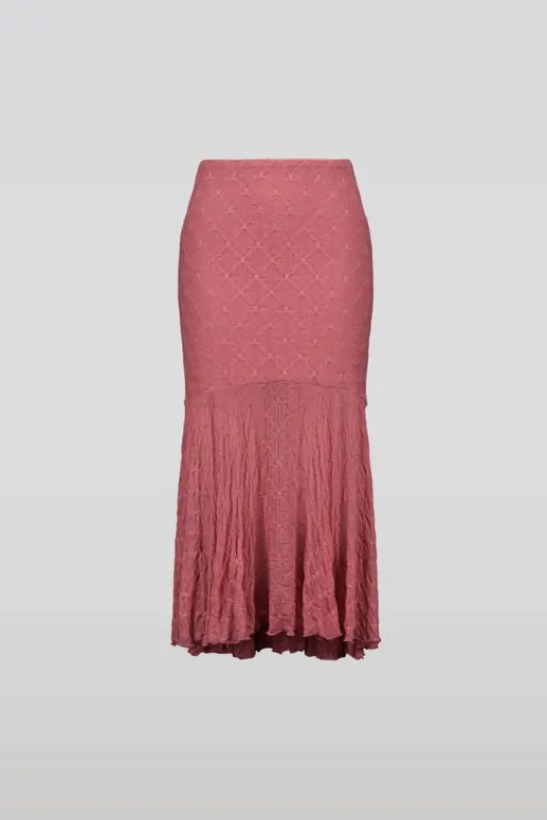 Bottoms>SAEMDI Crinkled Jersey Skirt | Mauve