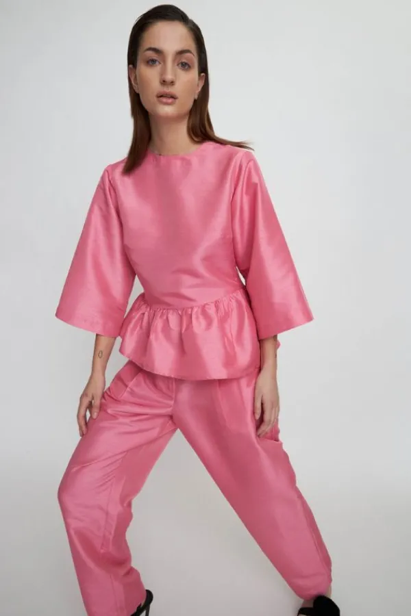 Bottoms>Stella Nova Crispy Pleated Pant | Pink