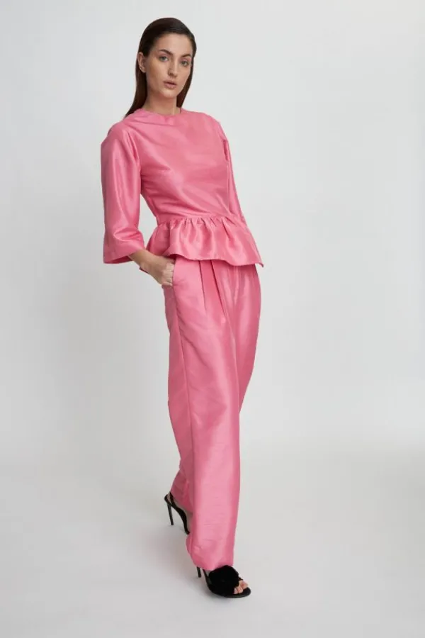 Bottoms>Stella Nova Crispy Pleated Pant | Pink