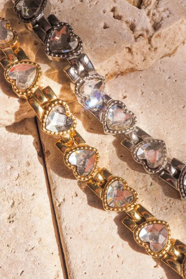 Jewelry>Luv AJ Cross My Heart Charm Anklet | Silver
