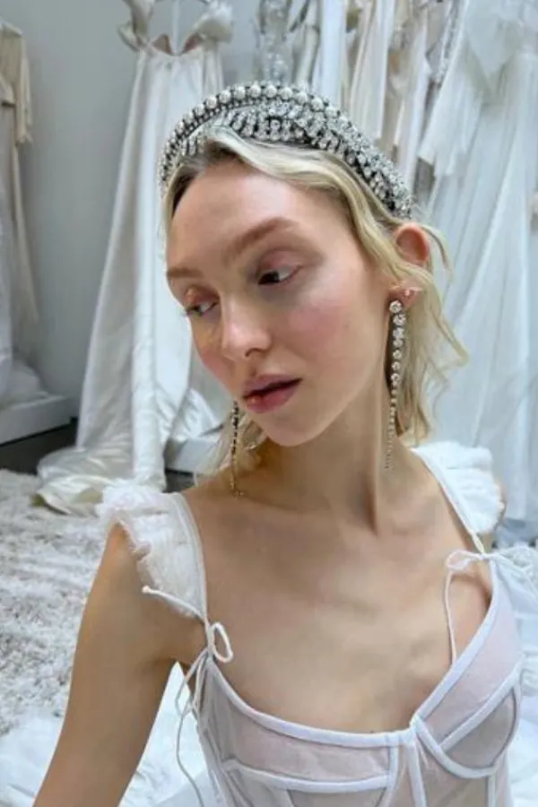 Jewelry|Bridal Accessories>Lelet NY Crystal Spine Earrings | Silver