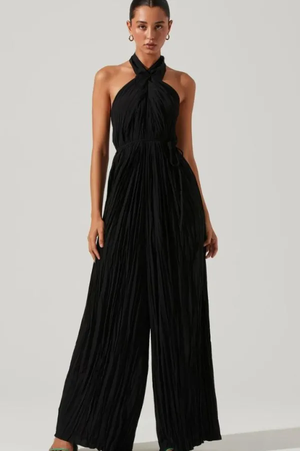 Jumpsuits>ASTR The Label Damia Halter Wide Leg Jumpsuit | Black
