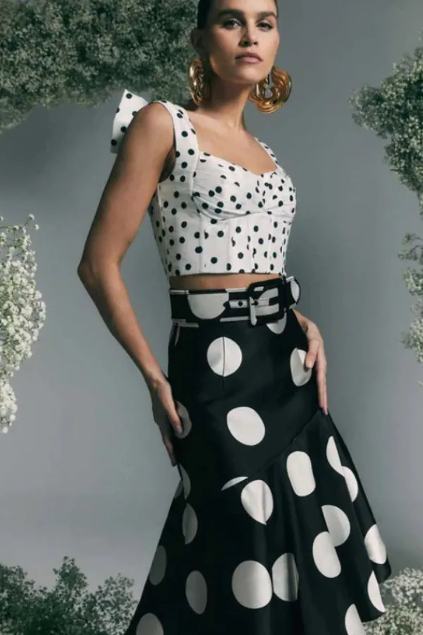 Tops>Rebecca Vallance Delia Crop Top | Polka Dot