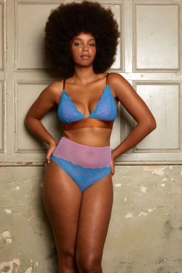 Lingerie>Dora Larsen Dorothee Lace Triangle Bra | Blue