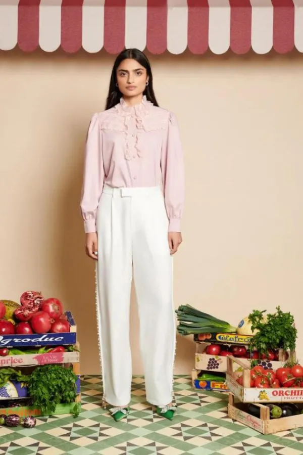Ready-to-wear Whites|Bottoms>Sister Jane Dylan Pearl Trousers | Pearl Ivory