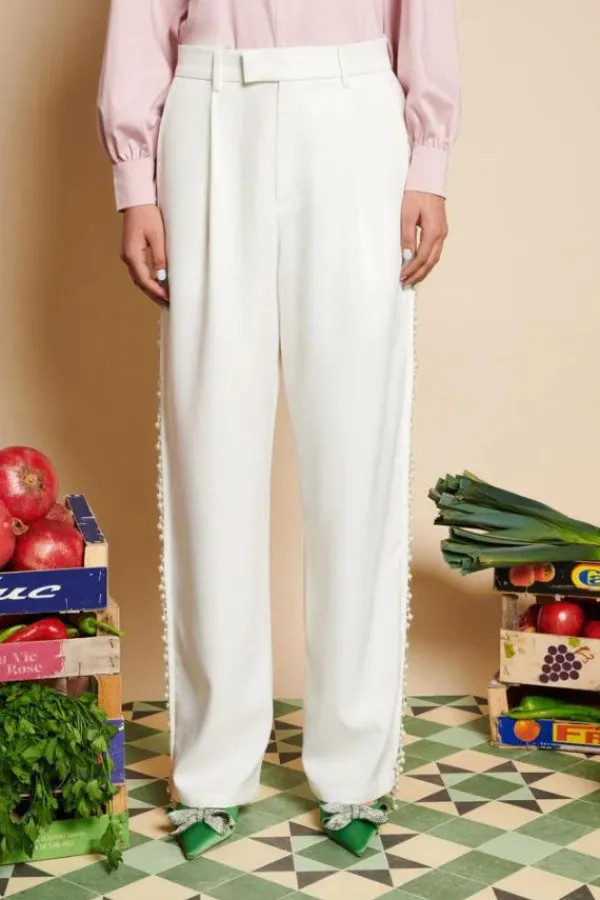 Ready-to-wear Whites|Bottoms>Sister Jane Dylan Pearl Trousers | Pearl Ivory