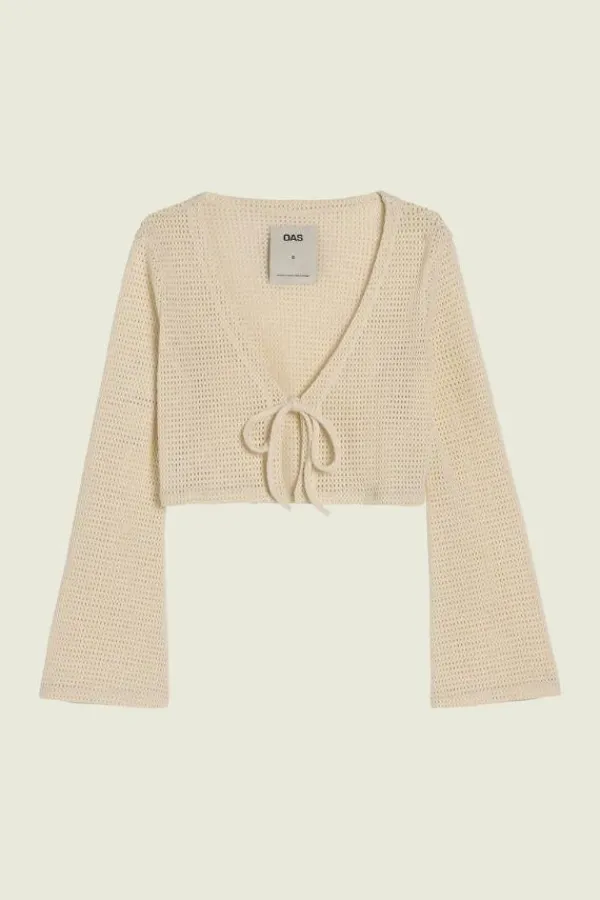 Tops>OAS Ecru Vacay Net Shirt