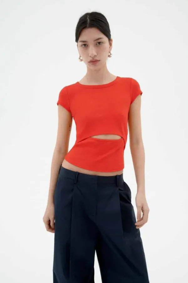 Tops>Thinking Mu Faye Top | Fiery Red