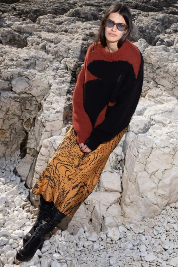 Tops>Untitled in Motion Folari Sweater | Burnt Umber