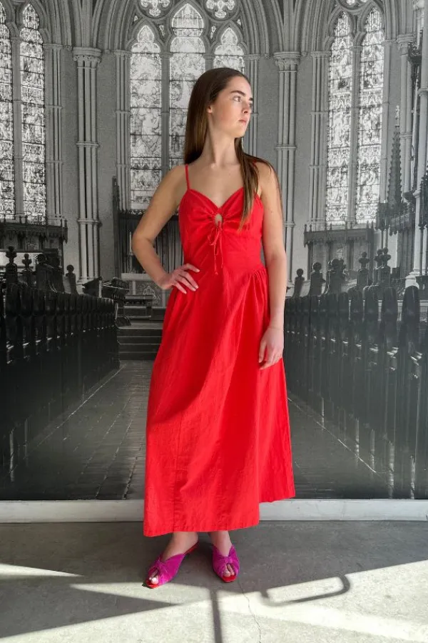 Dresses>Tach Gilita Maxi Linen Dress | Red