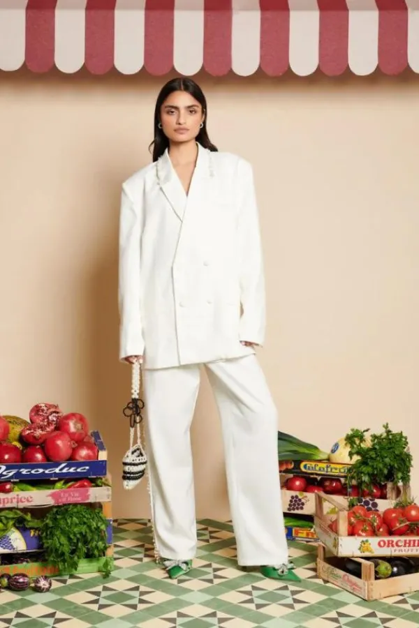 Ready-to-wear Whites|Tops>Sister Jane Harlow Pearl Blazer | Pearl Ivory