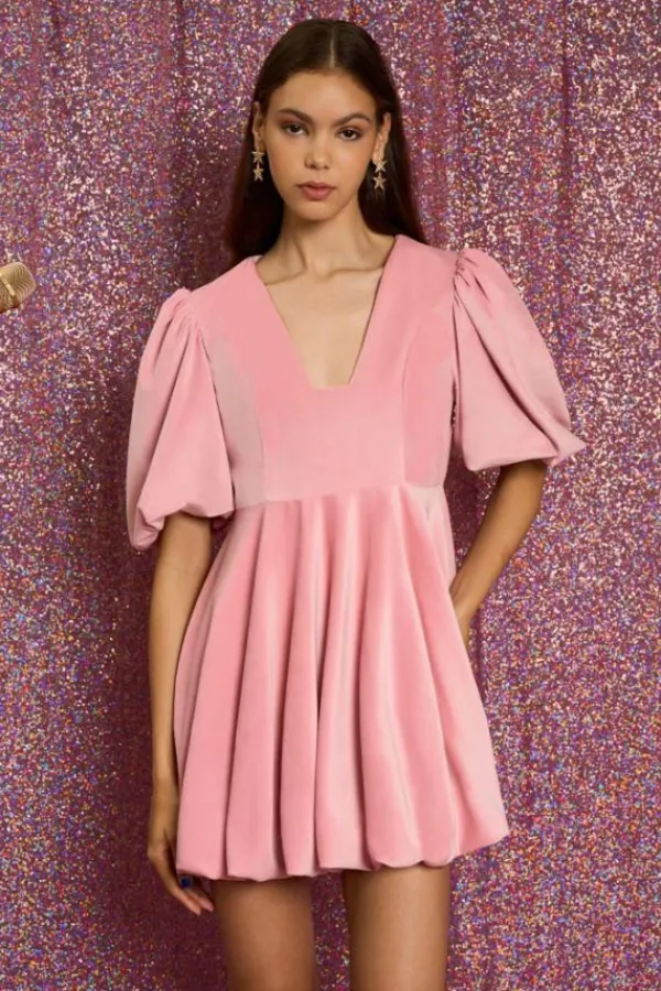 Dresses>Sister Jane Harmony Velvet Mini Dress | Baby Pink