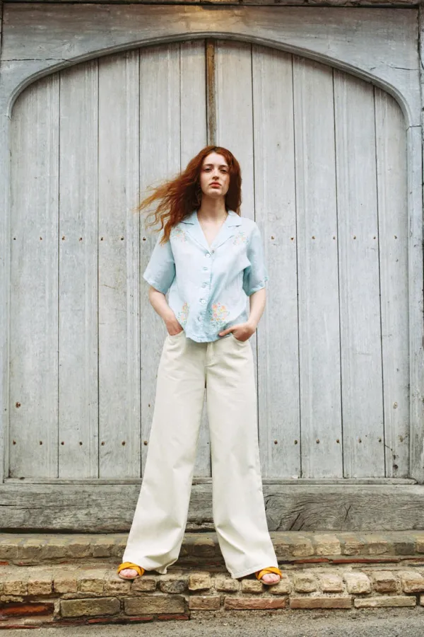 Bottoms>Meadows HEATHER JEANS | WHITE LACE