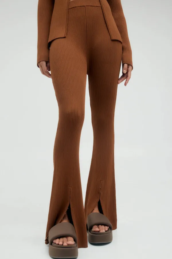 Bottoms>Third Form Hooked In Knit Flare Pant | Cinnamon