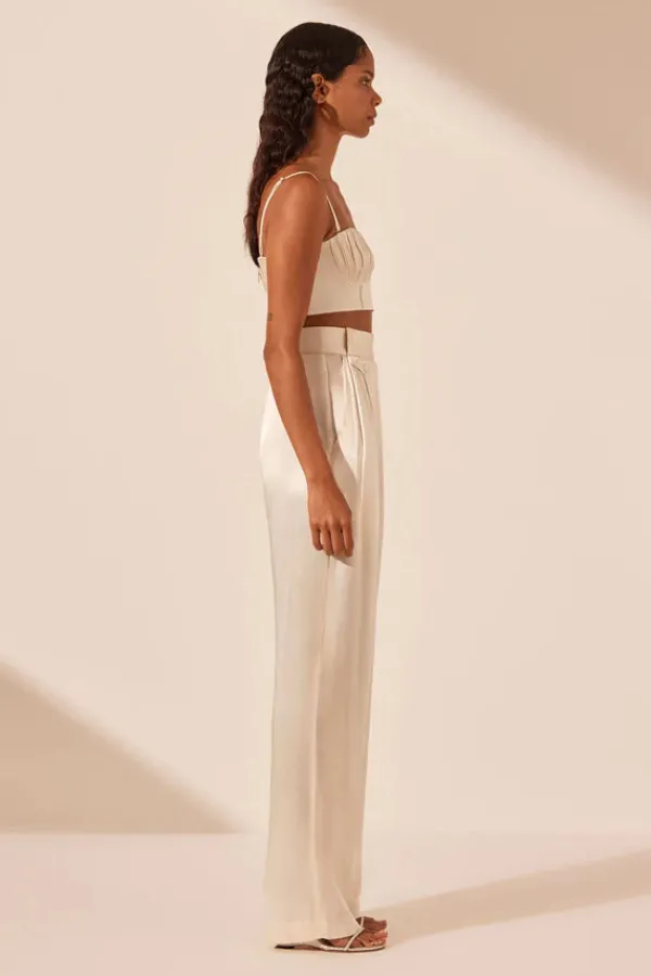 Ready-to-wear Whites|Tops>Shona Joy La Lune Corded Ruched Bralette | Cream
