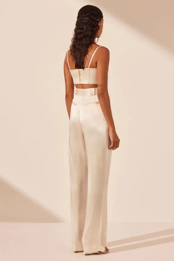Ready-to-wear Whites|Tops>Shona Joy La Lune Corded Ruched Bralette | Cream