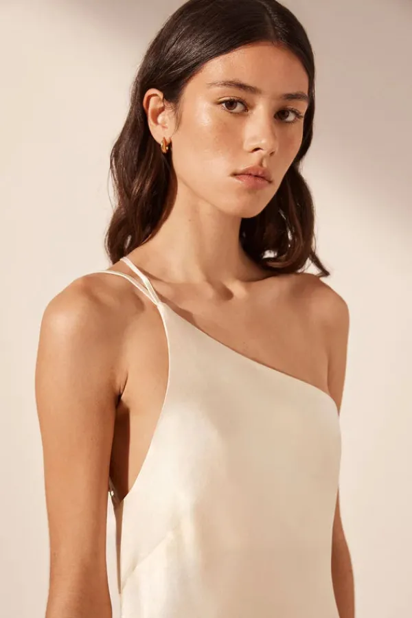 Ready-to-wear Whites|Dresses>Shona Joy La Lune One Shoulder Cowl Back Maxi Dress | Cream