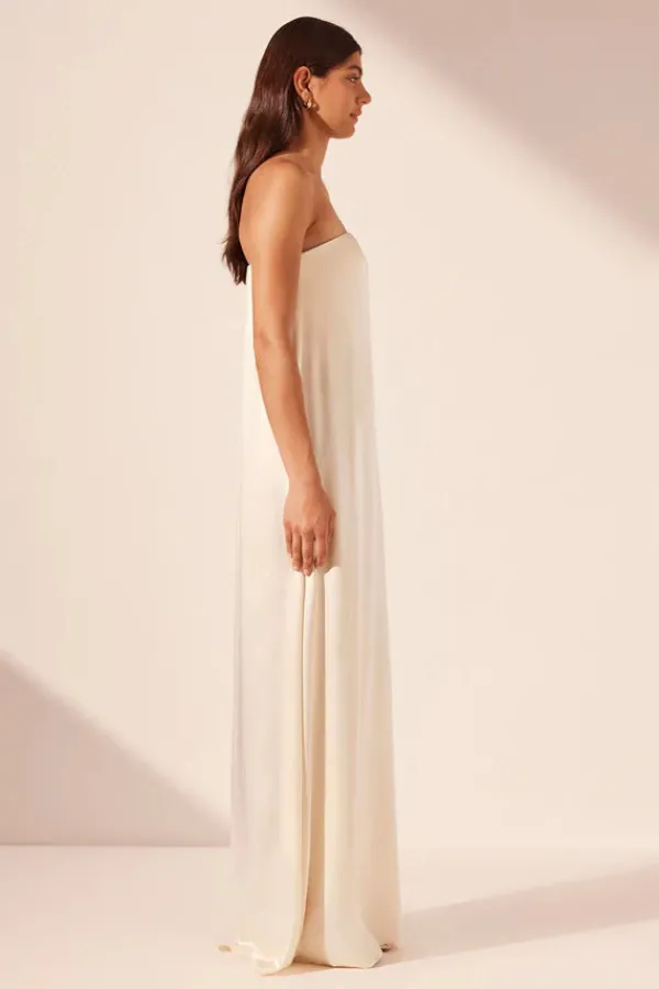 Ready-to-wear Whites|Dresses>Shona Joy La Lune Strapless Column Maxi Dress | Cream