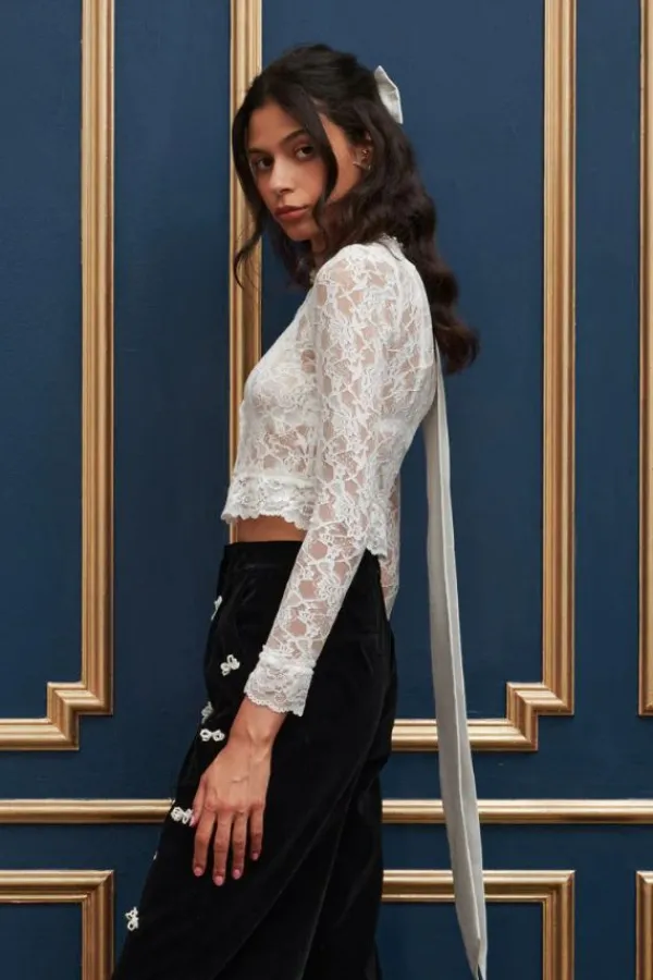 Ready-to-wear Whites|Tops>Sister Jane Lady Lace Top | Pearl White