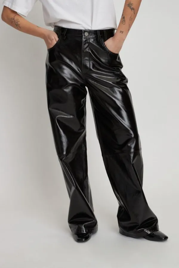 Bottoms>Stella Nova Leather Pants | Black Brown