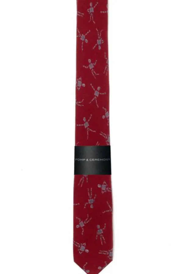 Accessories>Pomp u0026 Ceremony Liberty Print Tie | Burgundy Skeletons