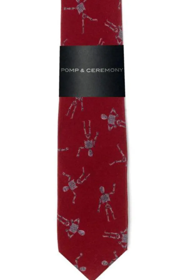 Accessories>Pomp u0026 Ceremony Liberty Print Tie | Burgundy Skeletons