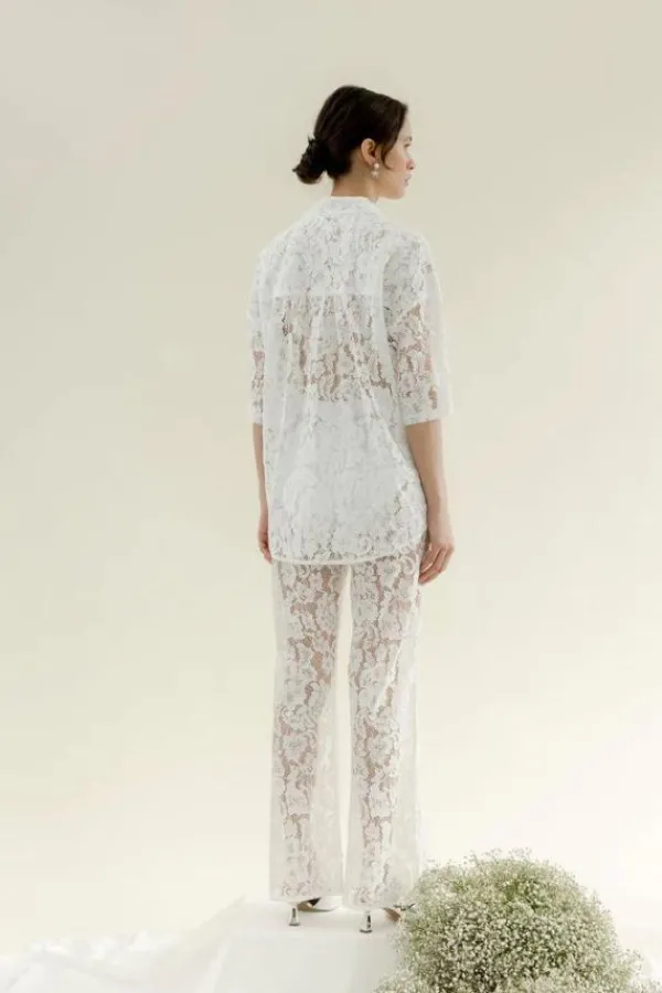 Ready-to-wear Whites|Bottoms>A Bronze Age Lily Pant | Ivory Lanai Lace