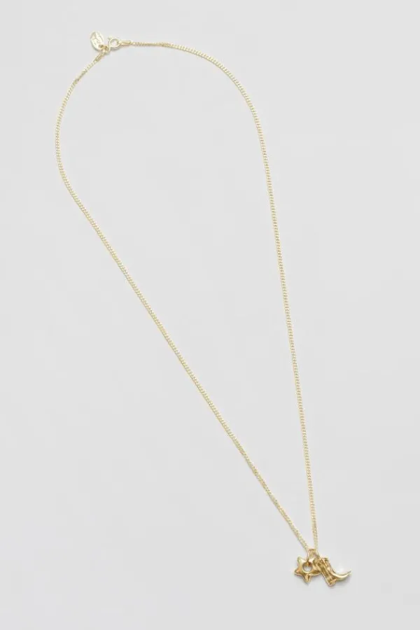 Jewelry>Wolf Circus Mini Cowboy Boot and Star Charm Necklace | Gold