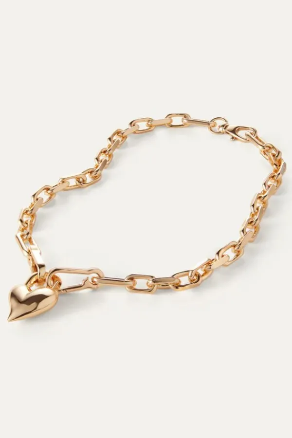 Jewelry>Jenny Bird Padlock Heart Pendant Necklace | Gold