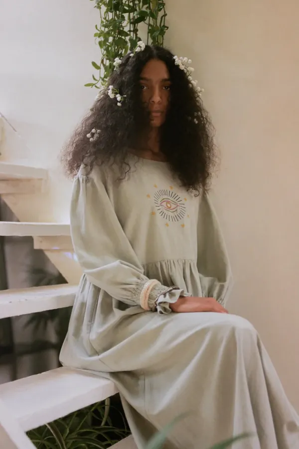 Dresses>Meadows PAVONIA DRESS LINEN | JADE