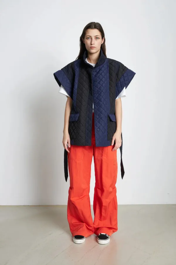 Tops>Stella Nova Quilted Waistcoat | Dark Striped