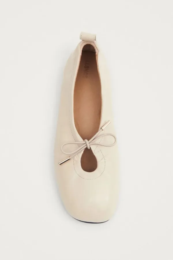 Ready-to-wear Whites|Shoes>Alohas Rosalind Leather Ballet Flats | Cream