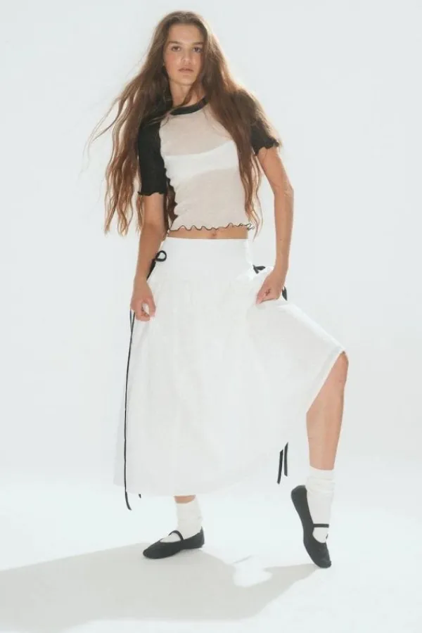 Tops>Eliza Faulkner Ruth Tee | White & Black