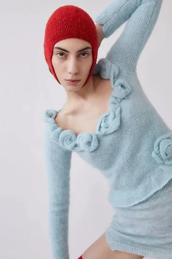 Tops>Tach Saba Alpaca Blend Knit Top | Light Blue