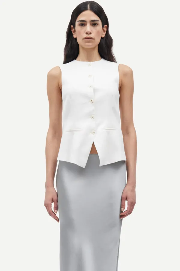 Ready-to-wear Whites|Tops>Samsoe Samsoe Saruma Vest | Egret