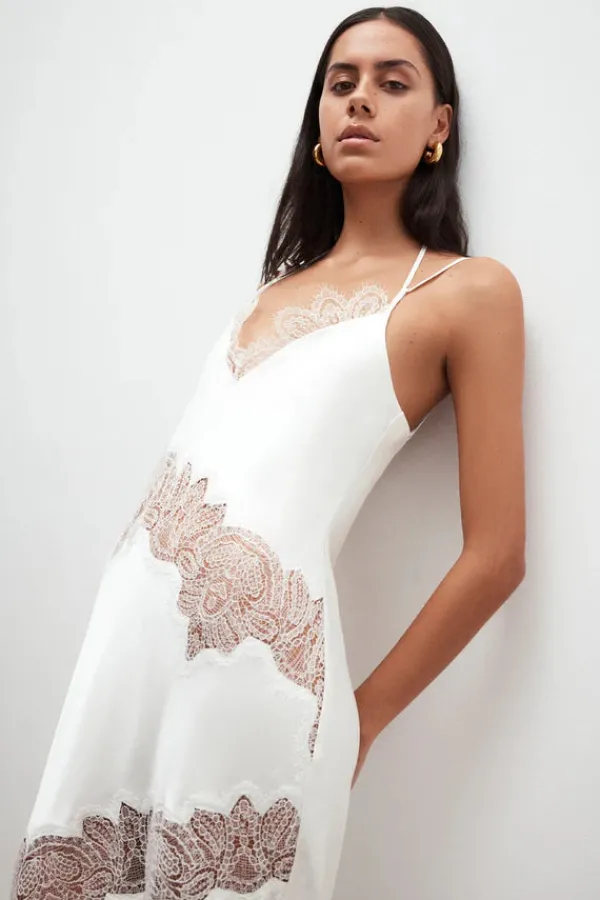 Ready-to-wear Whites|Dresses>Shona Joy Stratus Lace Panelled Maxi Dress | Ivory