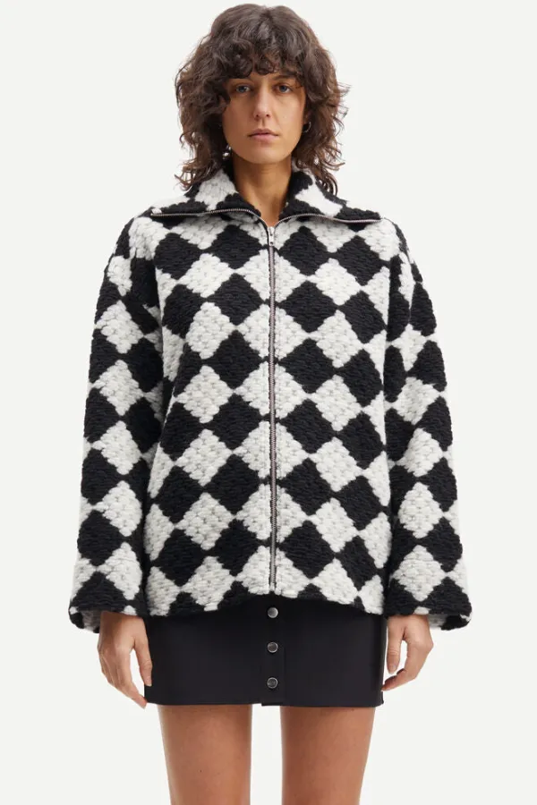 Tops>Samsoe Samsoe Tess Overshirt Full Zip | Crochet BW
