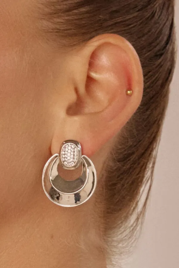 Jewelry>Luv AJ The Pave Doorknocker Hoops | Silver