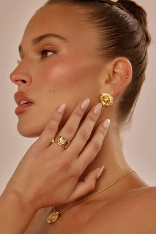 Jewelry>Luv AJ The Sunflower Studs | Gold