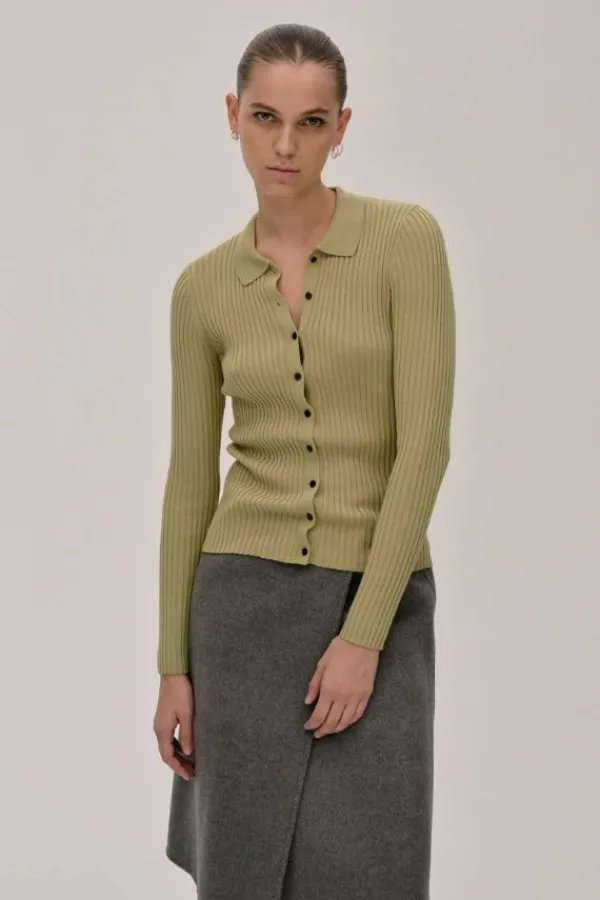 Tops>Herskind Turner Knit Cardigan | Green