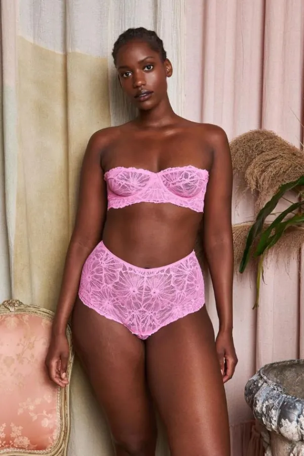 Lingerie>Dora Larsen Vita Lace High Waist Knicker | Fuchsia Pink